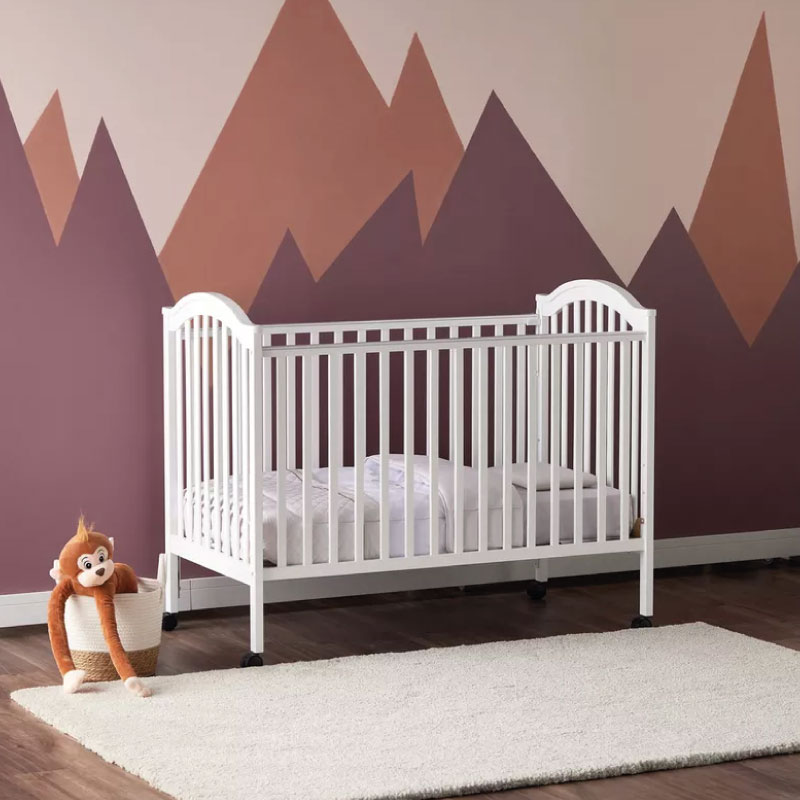 Wooden-Crib-with-Three-Adjustable-Heights---White-(Up-to-3-years)